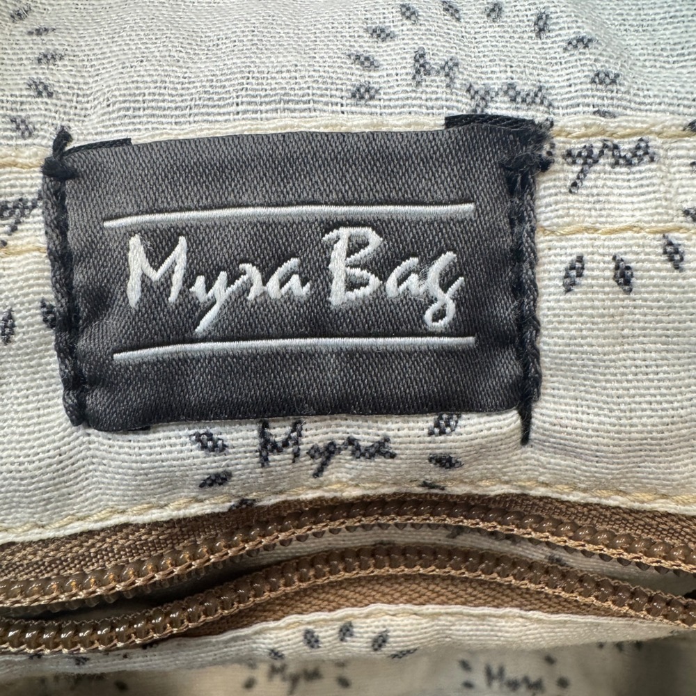 Myra‎ Bag Canvas Cowhide Rug Tapestry Crossbody Bag Teal Brown S-1250 - Picture 12 of 16